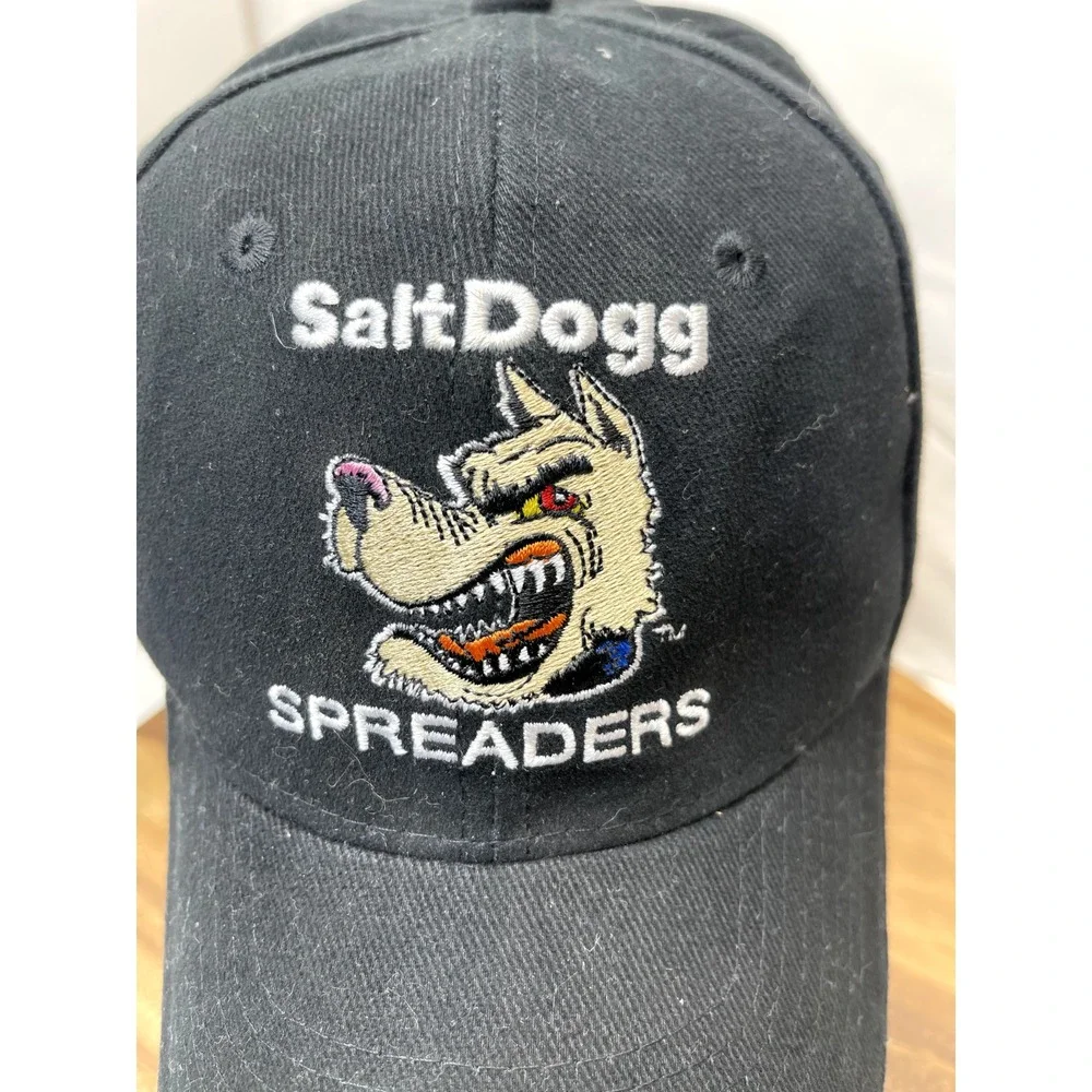 Salt‎ Dogg Hat Cap Spreaders Embroidered Black Adjustable Strap Back Baseball